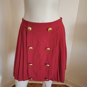 Brand New With Tags Anthropologie Pleated Skirt with Gold Buttons